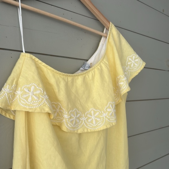 Sloane Ranger Yellow One-Shoulder Dress | Size Large - Picture 4 of 6